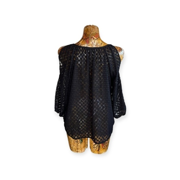 Eden Society top blouse open shoulder medium black - Picture 4 of 7